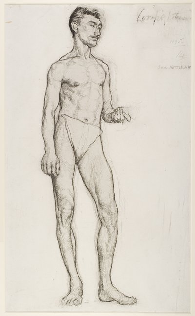 A Study of a Male Nude Figure by Ida Margaret Nettleship